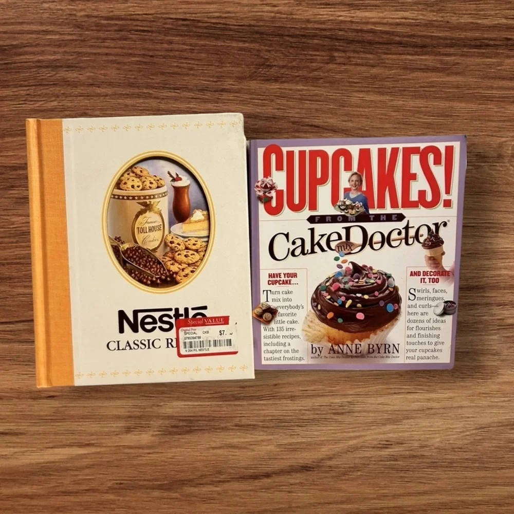 Lot of 2 Baking Cookbooks Cupcakes From The Cake Doctor Nestle Classic Recipes